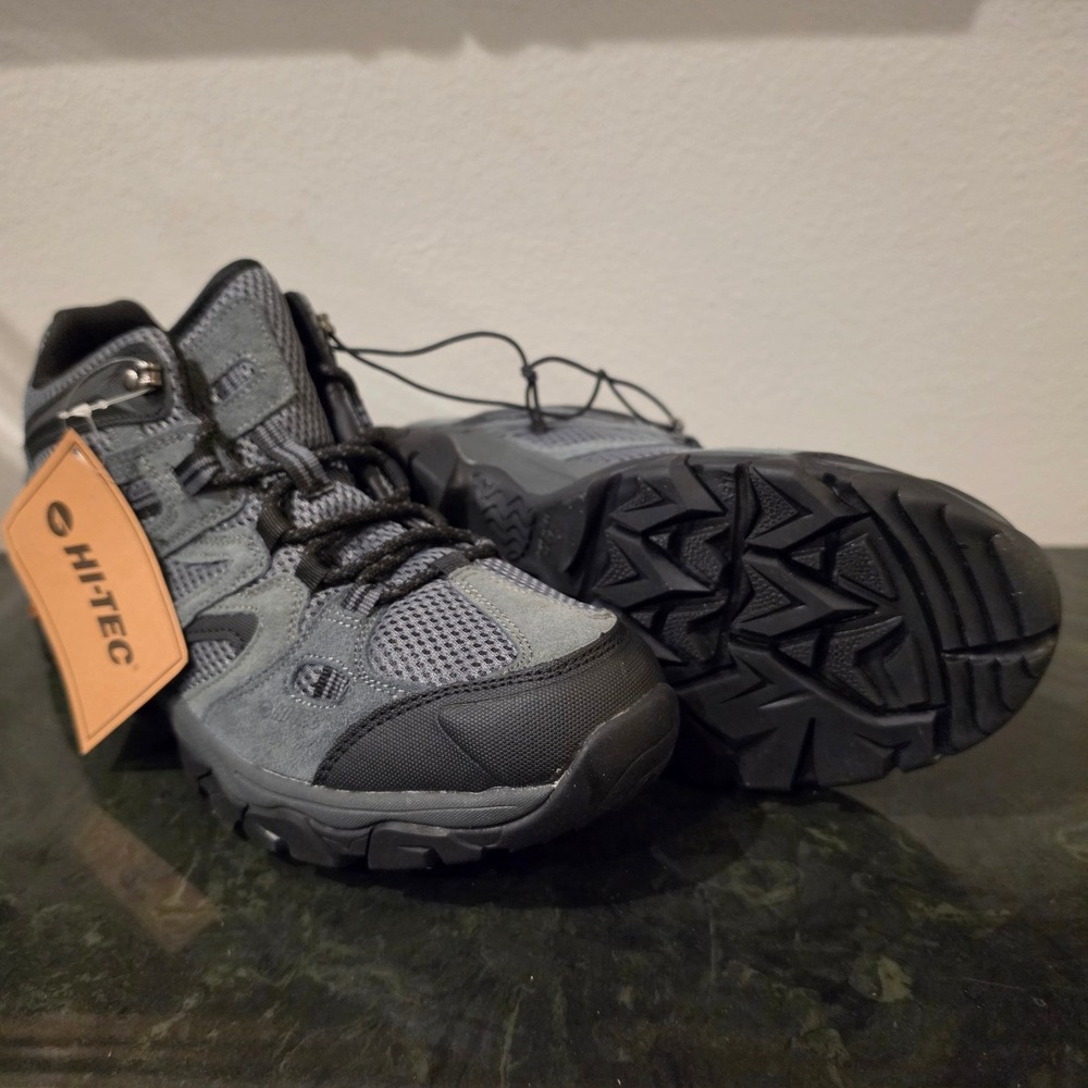 Hi-Tec Men's Ravus Mid WP‎ Hiking Boots Dark Grey Lace Up Waterproof Size 8.5